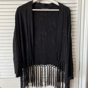 Zara Fringe Silk Cape